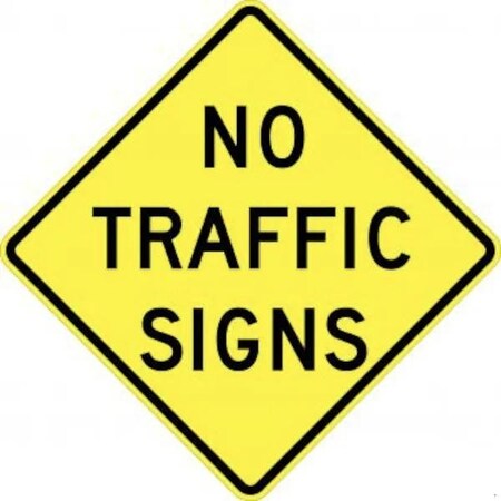 Accuform INTERSECTION WARNING SIGN NO TRAFFIC FRW768HP